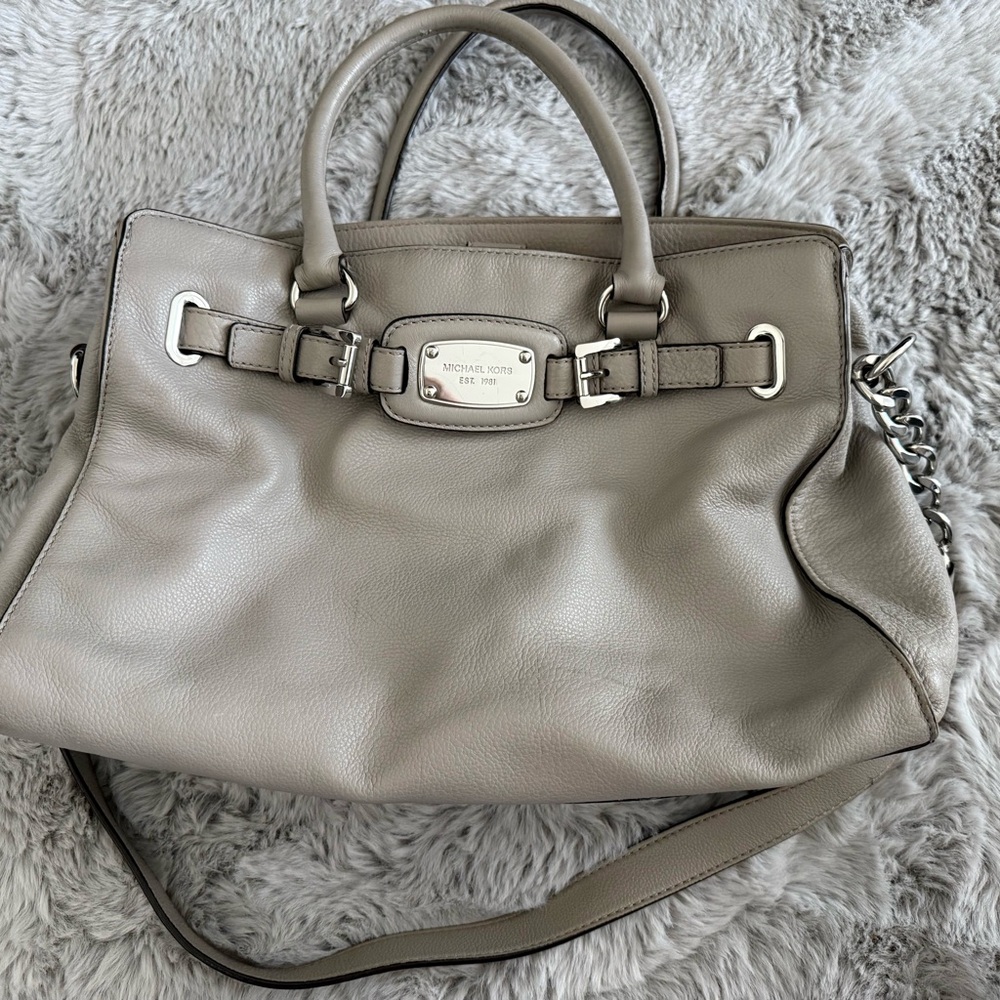 Michael Kors Taupe Leather Satchel